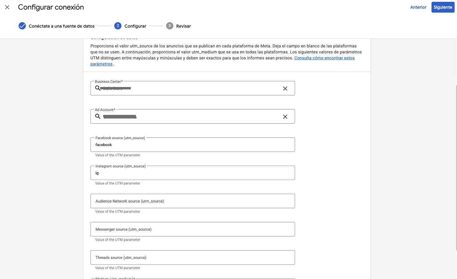 Configurar fuentes y medio según UTMs en GA4